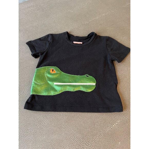 Wauw Capow Black Tee With 2D Alligator 2/3Y EUC - Picture 1 of 3